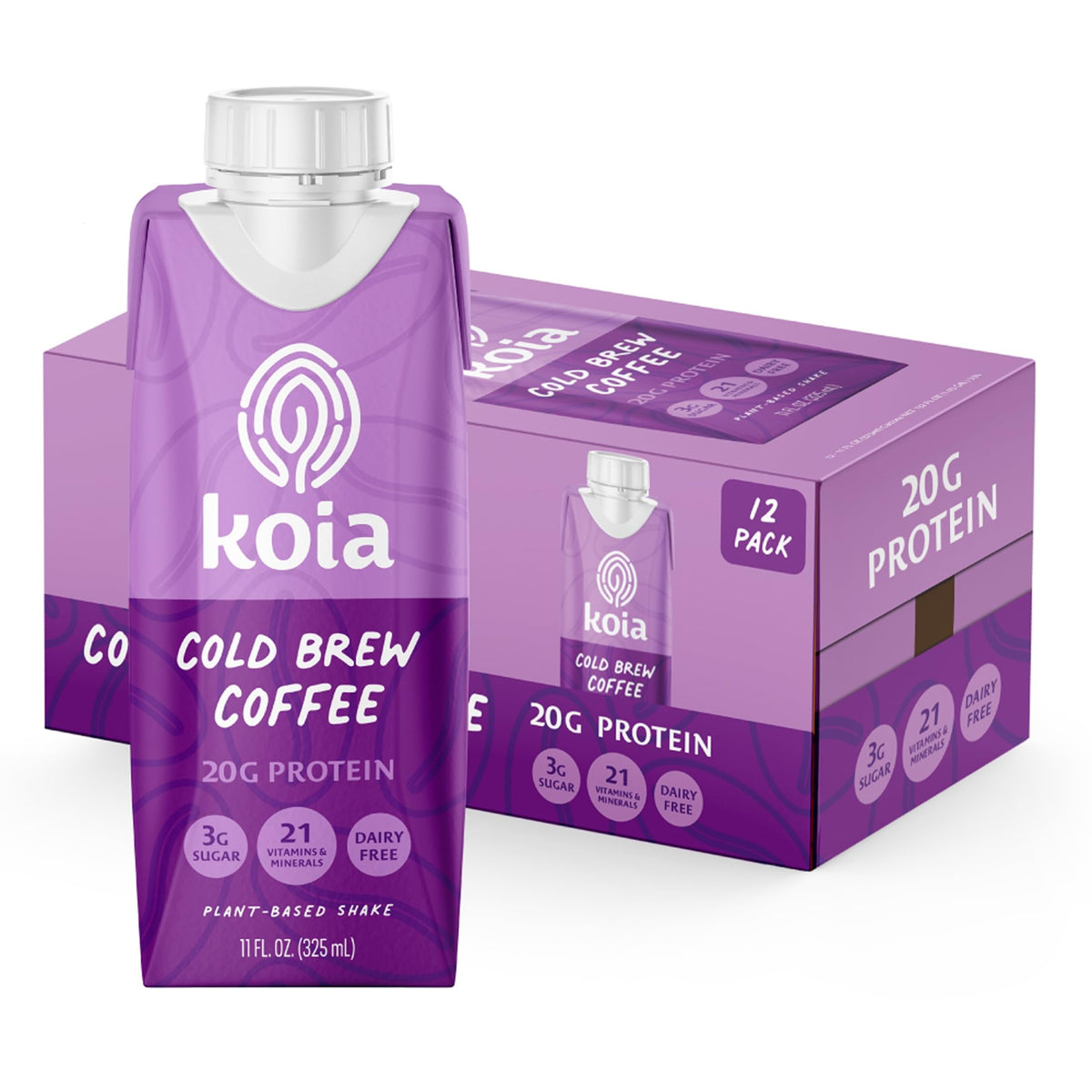 Koia Plant-Based Protein Shake, Chocolate Banana, 11 Fl Oz (Pack of 12)