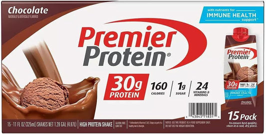 Premier Protein High Protein Shake, Chocolate, 11 Fl Oz, Pack of 15