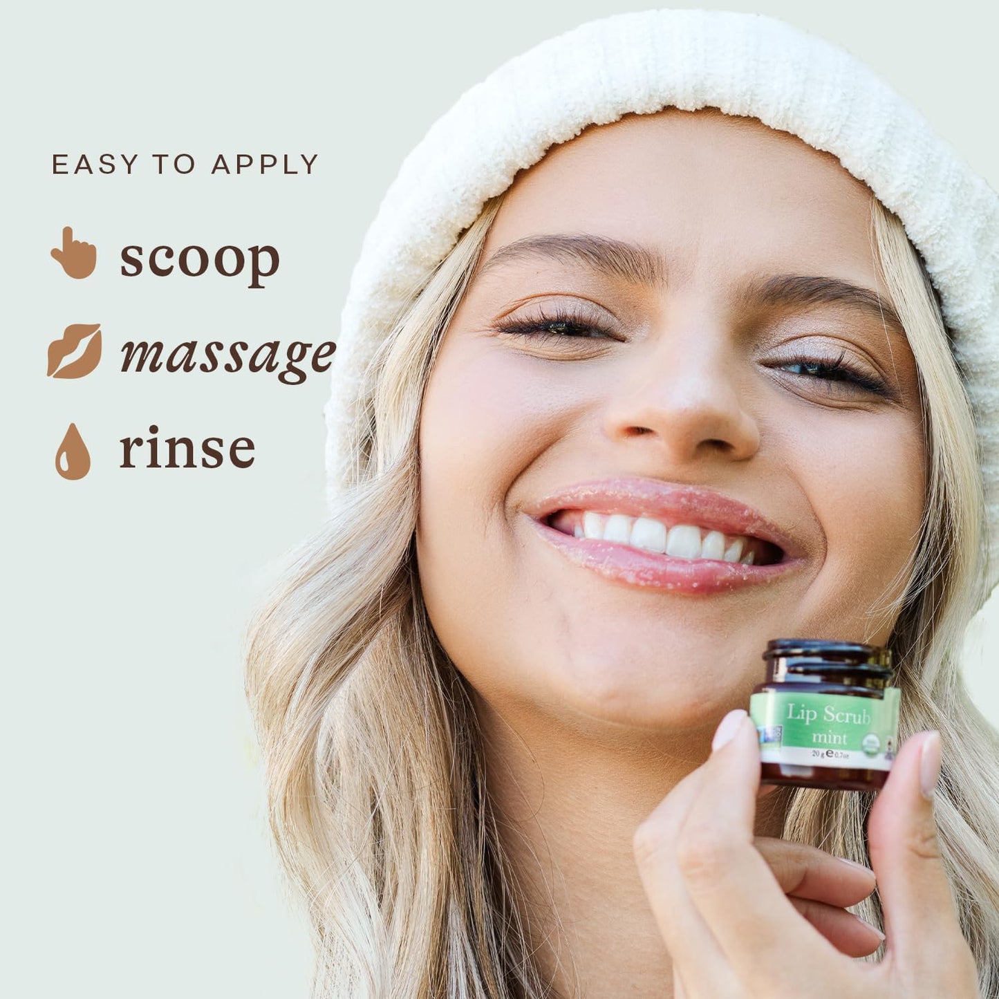 USDA Organic Lip Scrub Vanilla - USA Made with Natural Ingredients, Moisturizing Scrub Exfoliator for Dry Lips, Lip Sugar Scrubber Exfoliator for Smooth Lips, Small Beauty Gifts