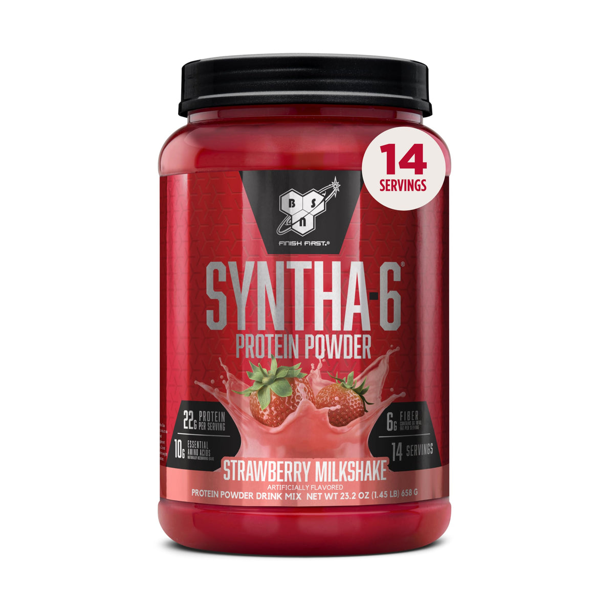 BSN SYNTHA-6 Premium Protein Powder, Strawberry Milkshake, 48 Servings