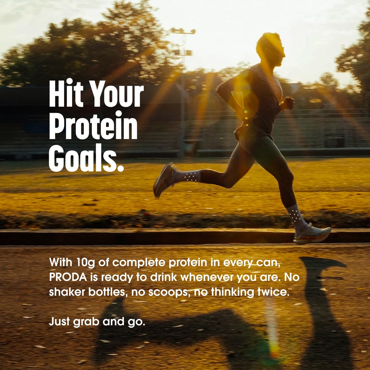 Proda Protein Soda, 10g Whey Protein, Zero Sugar, Golden Apple, 12-Pack