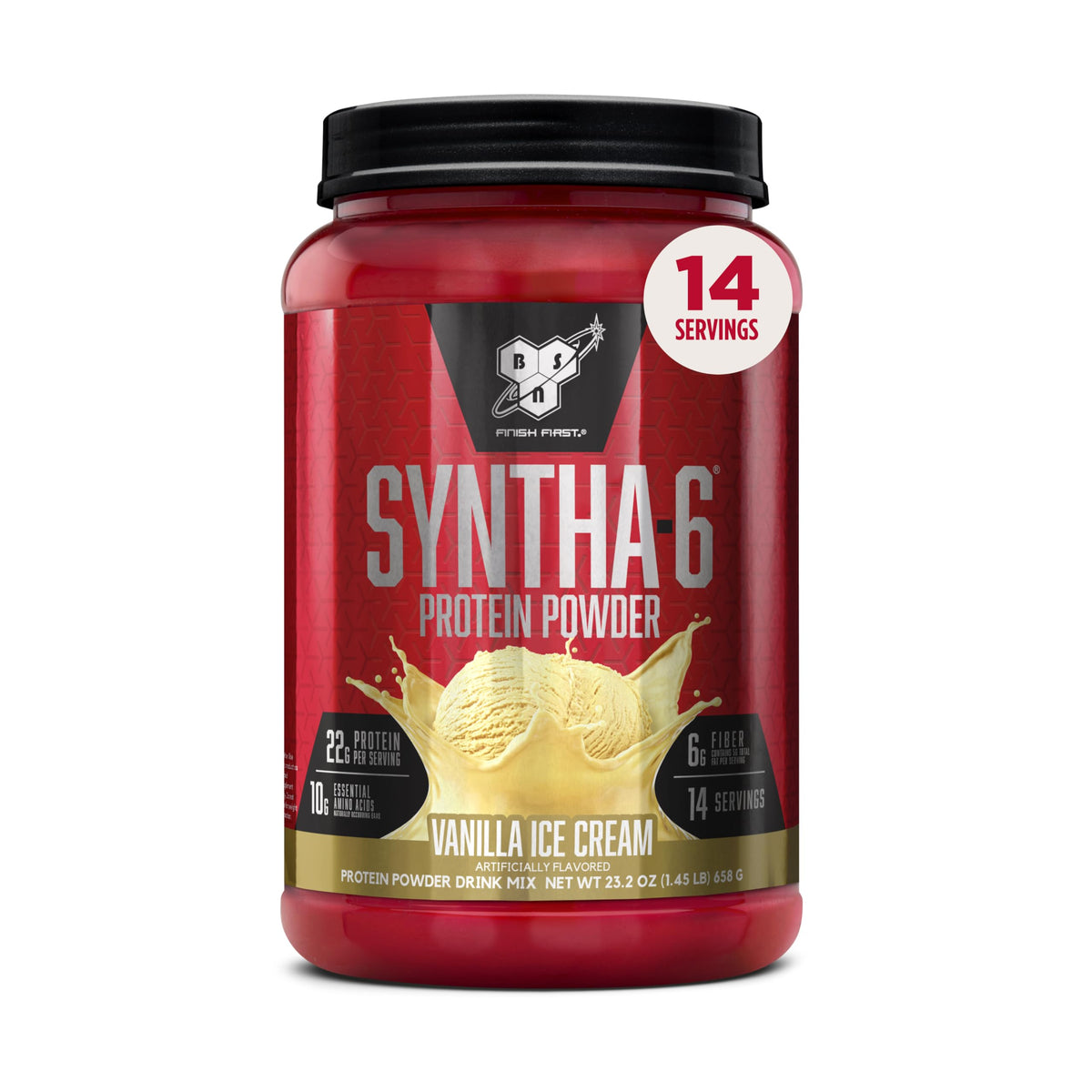 BSN SYNTHA-6 Premium Protein Powder, Strawberry Milkshake, 48 Servings