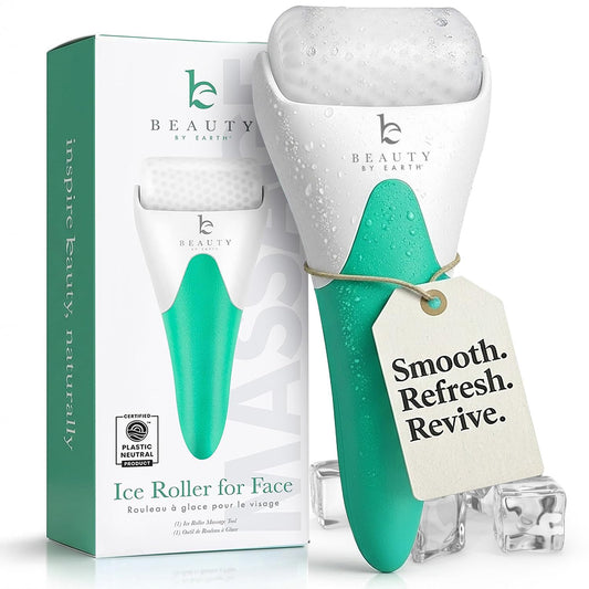 Ice Roller for Face - Smoothes Fine Lines & Wrinkles, Face & Eye Roller for Puffy Eyes, Skin Care Massager, Beauty Gift that Helps Relieve Migraines, Facial & Spa Gifts for Women