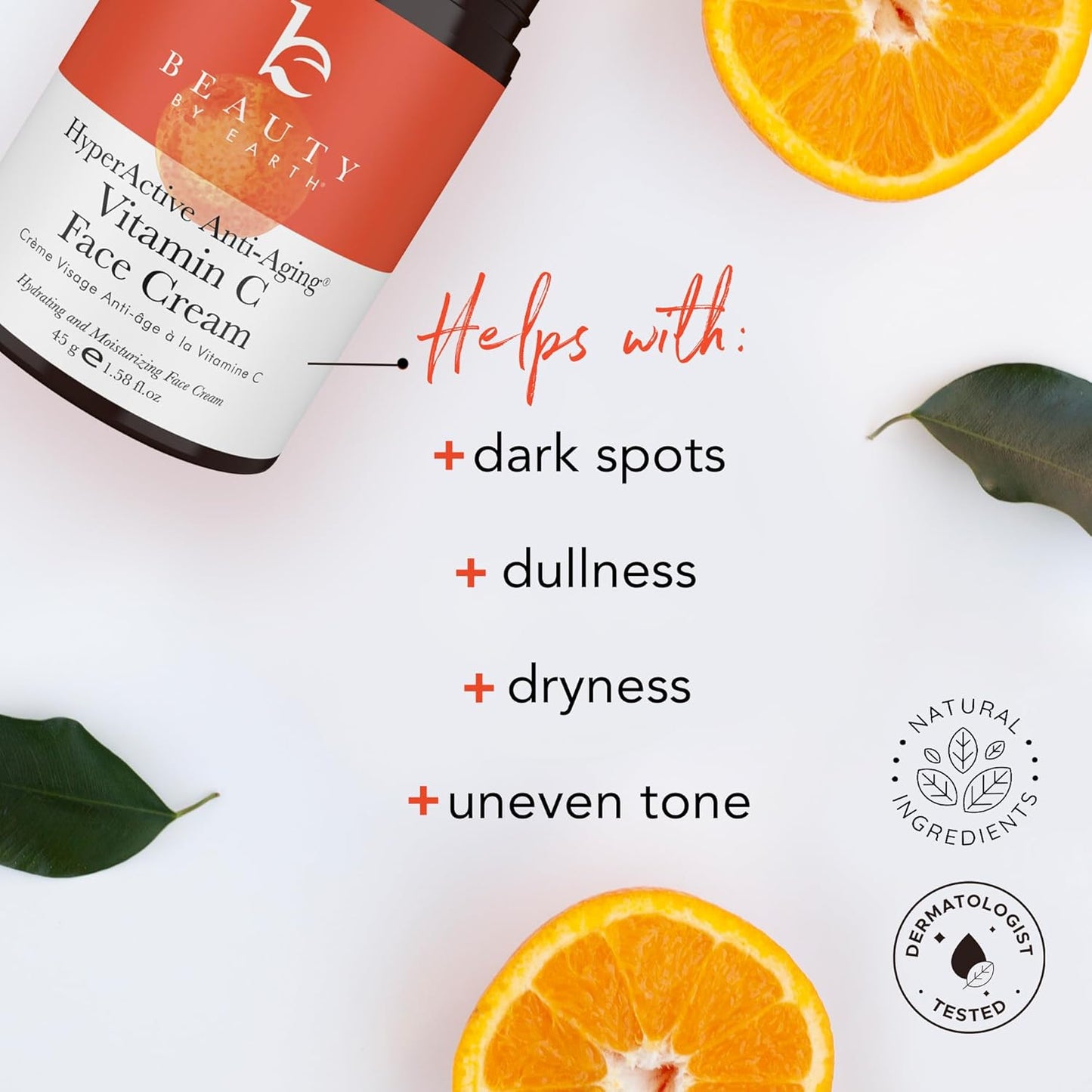 Beauty by Earth Vitamin C Face Cream and Serum - USA Made with Organic & Natural Ingredients