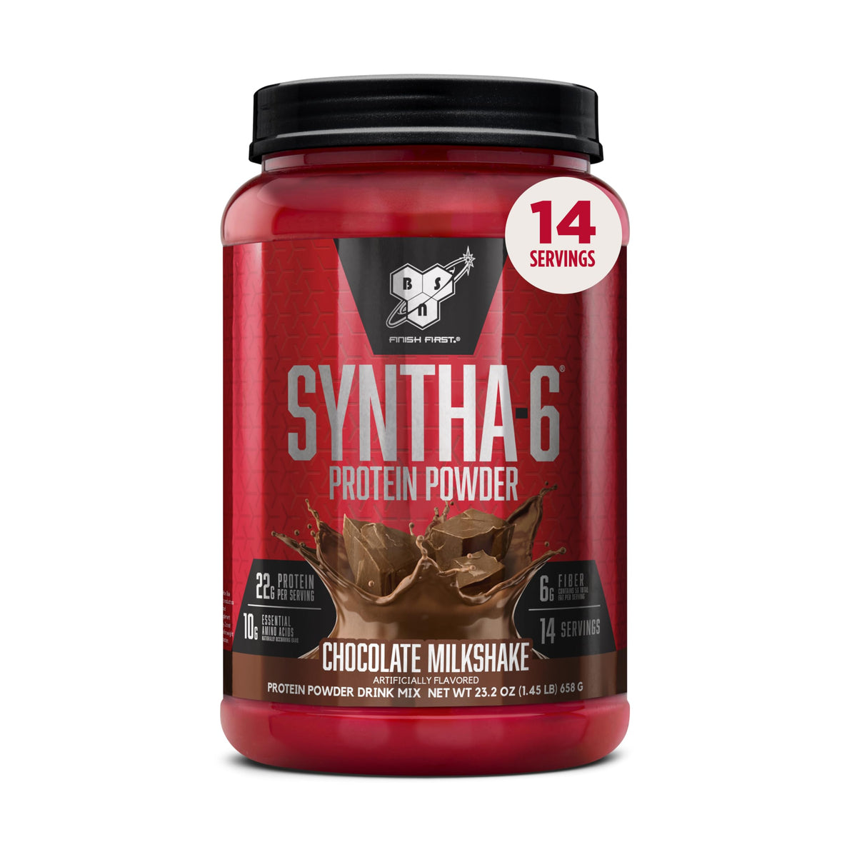 BSN SYNTHA-6 Premium Protein Powder, Strawberry Milkshake, 48 Servings