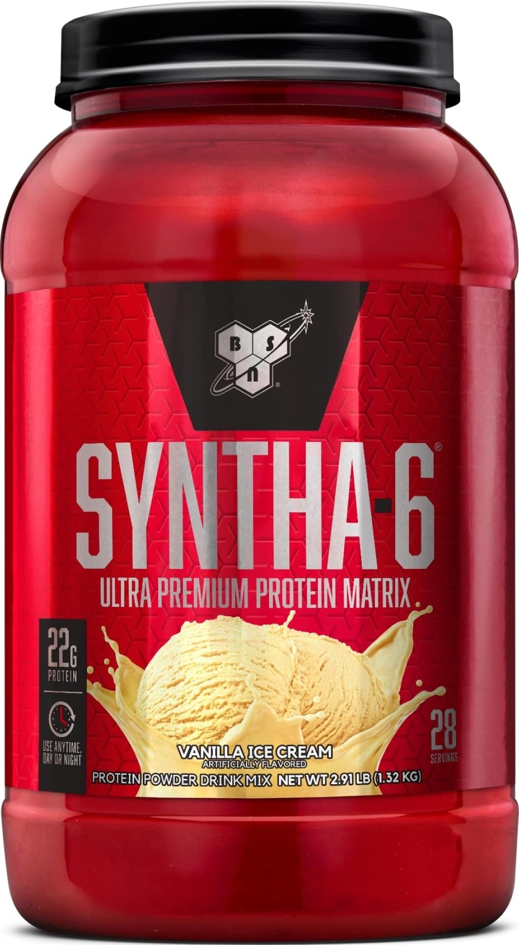 BSN SYNTHA-6 Premium Protein Powder, Strawberry Milkshake, 48 Servings