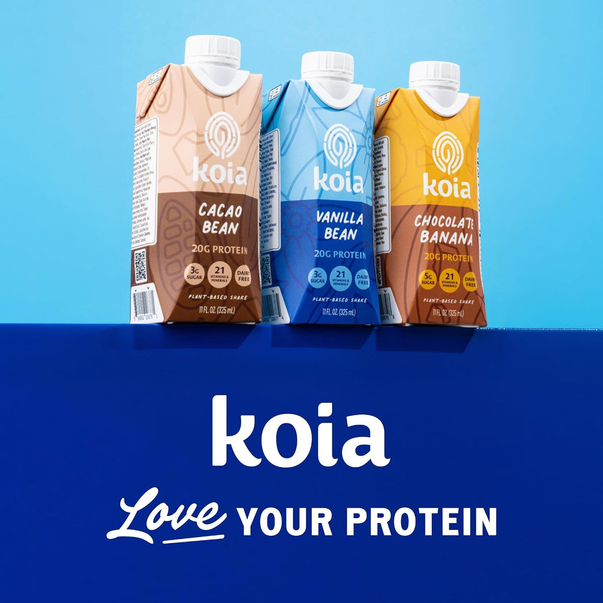 Koia Plant-Based Protein Shake, Chocolate Banana, 11 Fl Oz (Pack of 12)