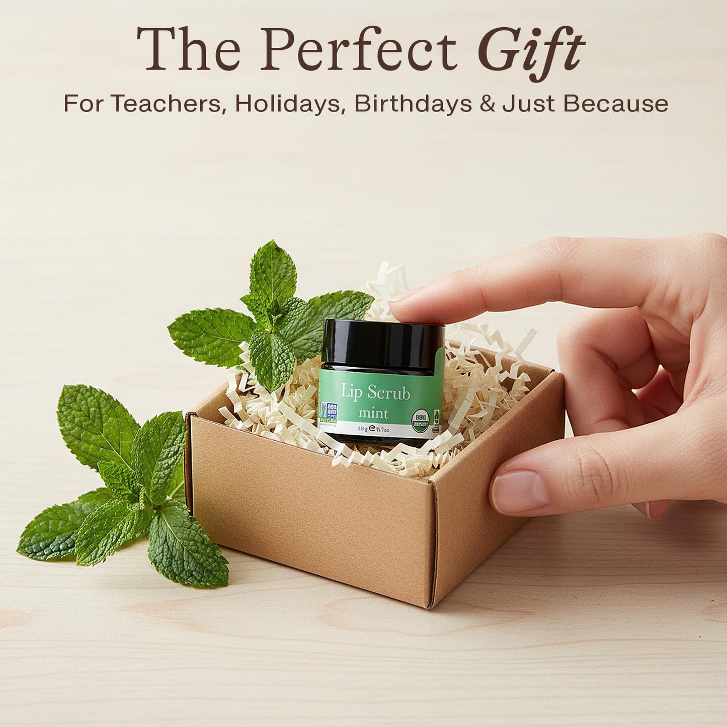 USDA Organic Lip Scrub Vanilla - USA Made with Natural Ingredients, Moisturizing Scrub Exfoliator for Dry Lips, Lip Sugar Scrubber Exfoliator for Smooth Lips, Small Beauty Gifts
