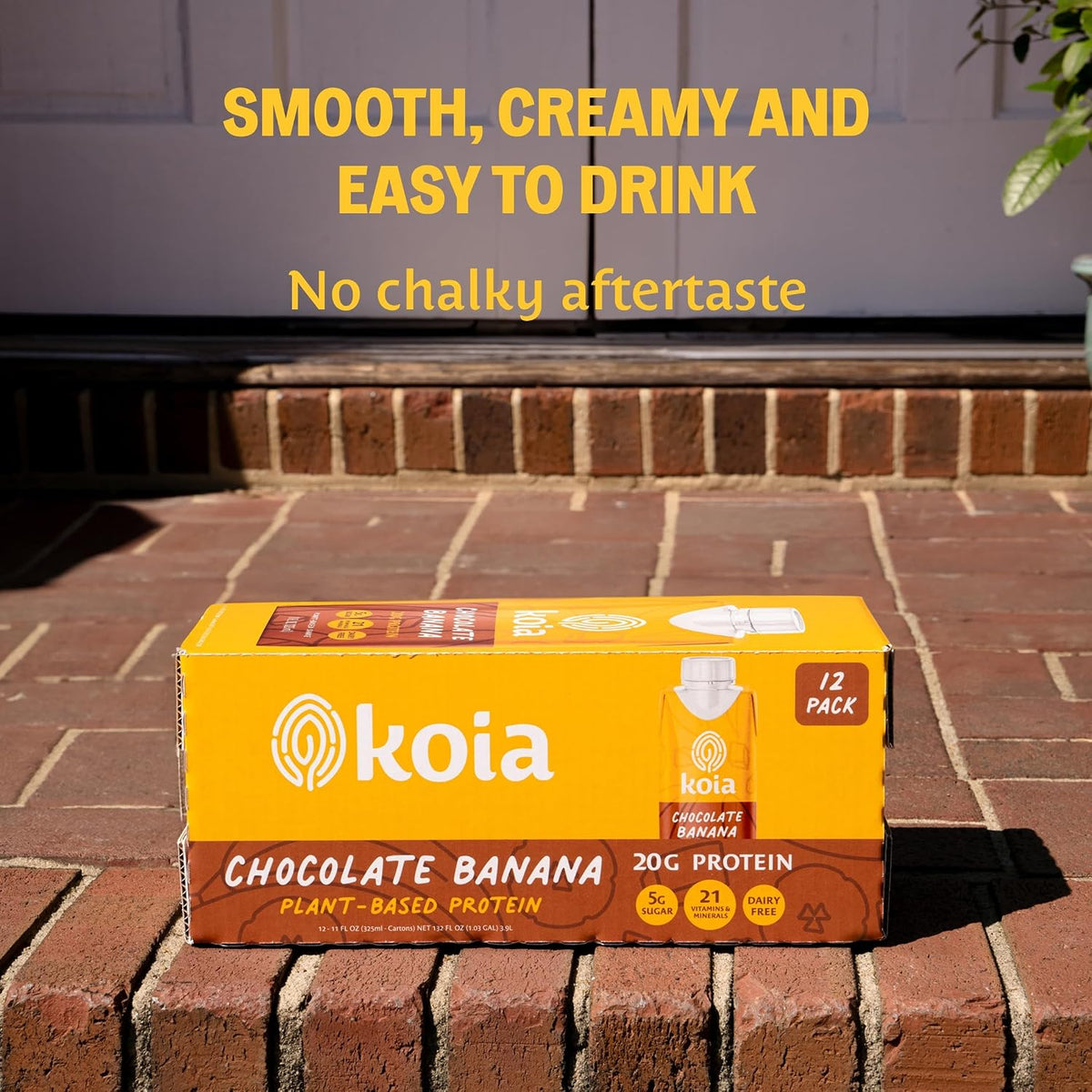 Koia Plant-Based Protein Shake, Chocolate Banana, 11 Fl Oz (Pack of 12)