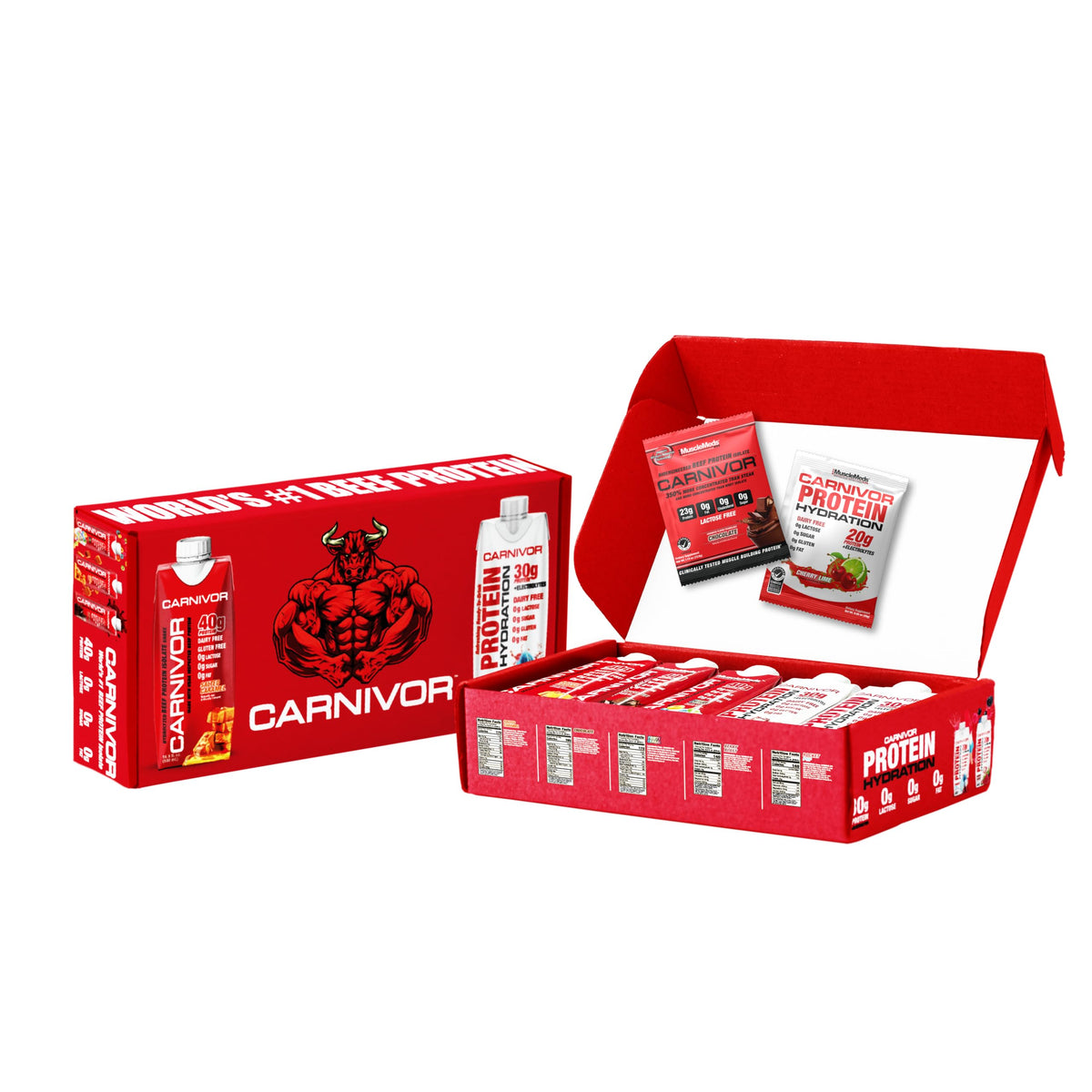 MuscleMeds Carnivor RTD, Ready to Drink Protein, Lactose Free, Sugar Free, 40g Isolate Protein, Muscle Building, Recovery, Halal Certified, Fruity Cereal, 16.9 Fl Oz (Pack of 12)