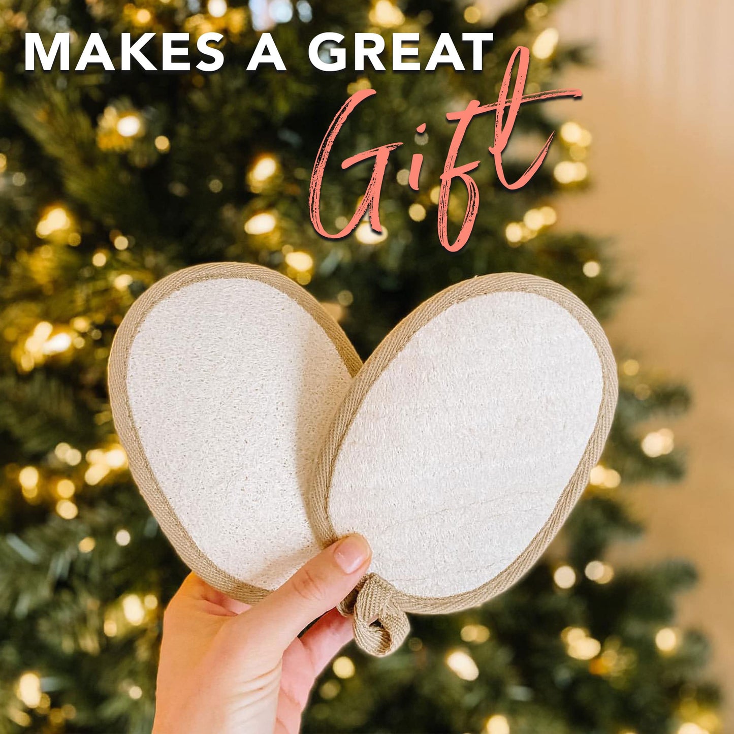Exfoliating Loofah Sponge Body Scrubber - Pack of 2 Natural Loofah Sponges, Shower Body Exfoliator Scrubbing Pads for Removing Dead Skin