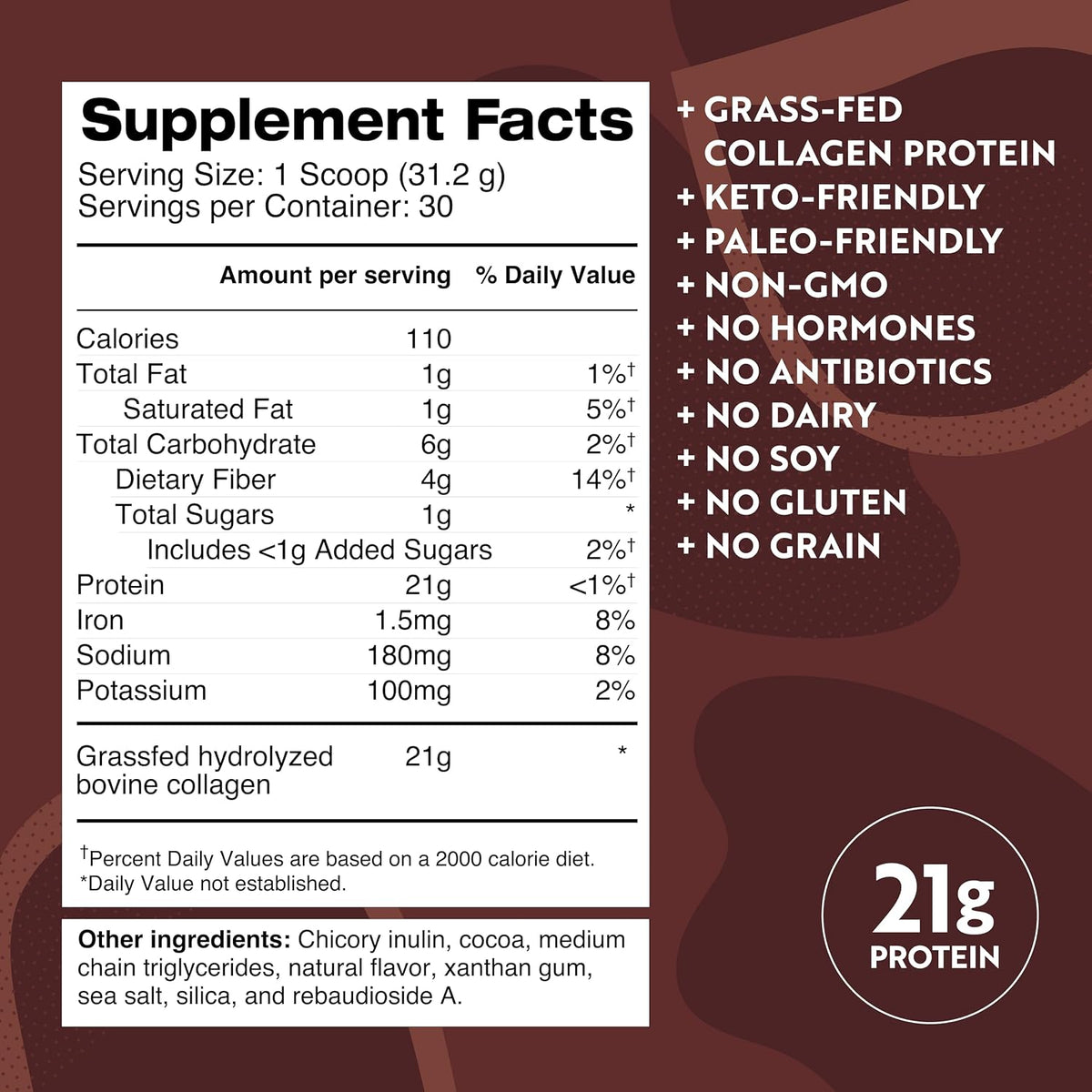 Dr. Kellyann Keto Bone Broth Protein Powder Chocolate - Protein 21g, Grass Fed Hydrolyzed Collagen - Gluten and Dairy Free, Paleo, Keto Protein Shakes (30 Servings)