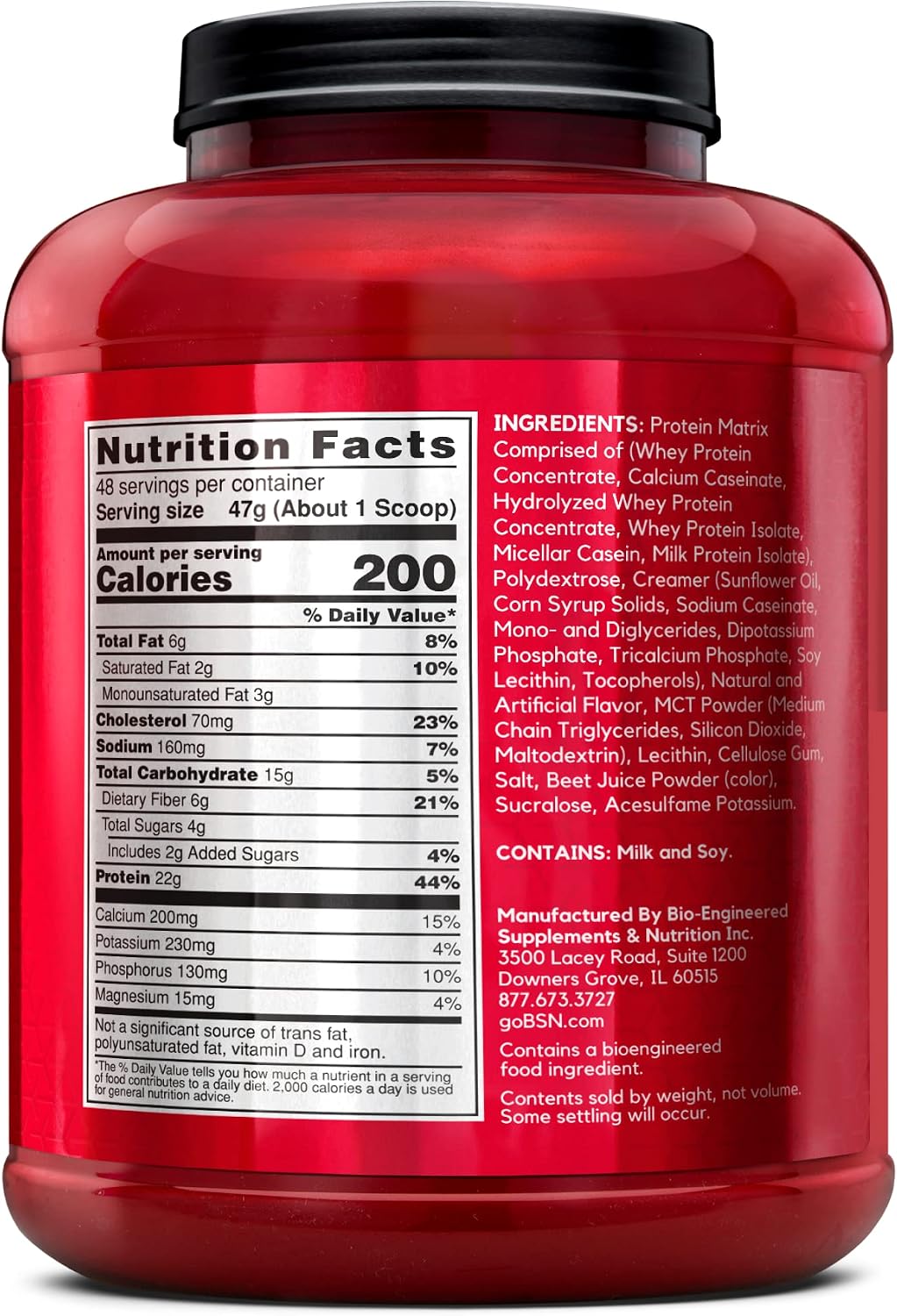BSN SYNTHA-6 Premium Protein Powder, Strawberry Milkshake, 48 Servings