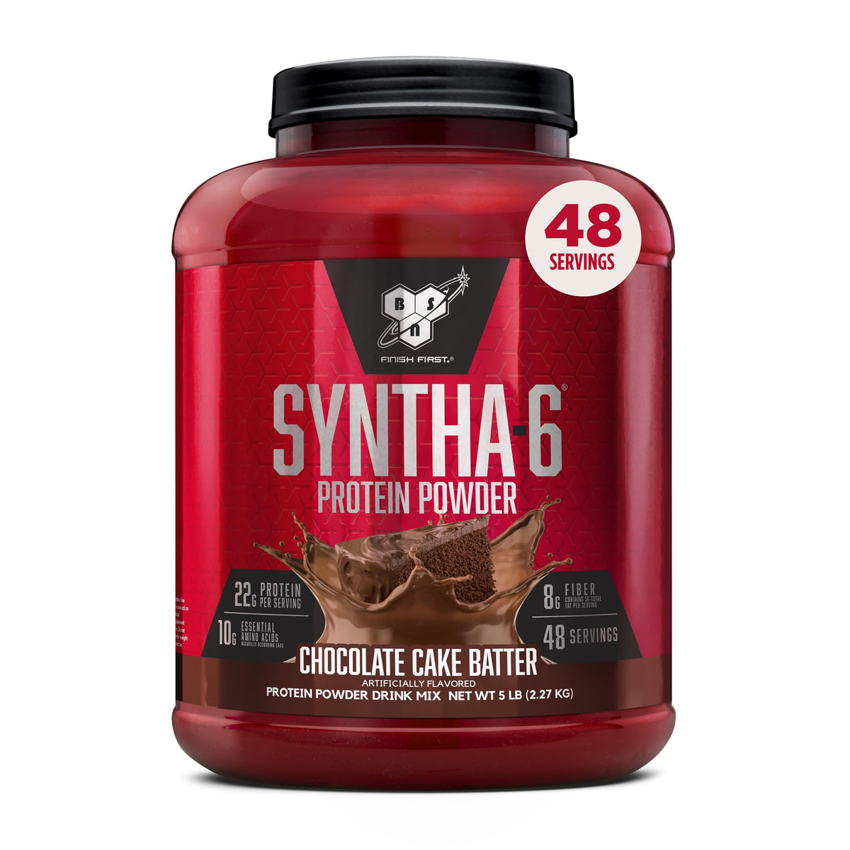 BSN SYNTHA-6 Premium Protein Powder, Strawberry Milkshake, 48 Servings